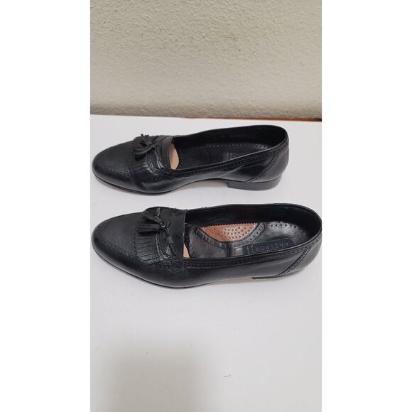 International Passport men's  Black Leather Slip-On Loafers With Tassel Detail S - Picture 4 of 13